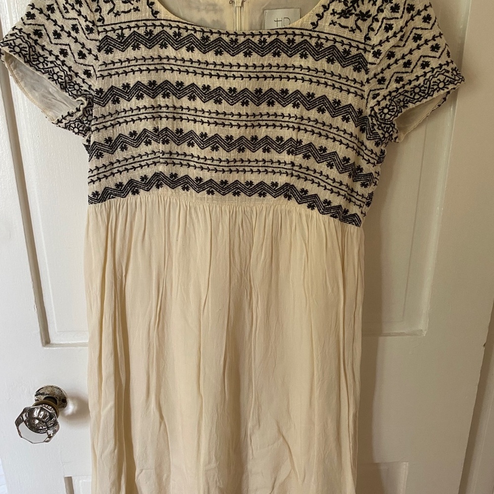 Short sleeve gauze dress Black and white stitching on top XS   HD in Paris